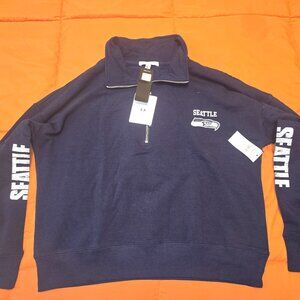 WEAR by Erin Andrews  Seattle Seahawks 1/4 Zip Sweater-2XL